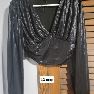 Black Shimmer Women's Crop Top